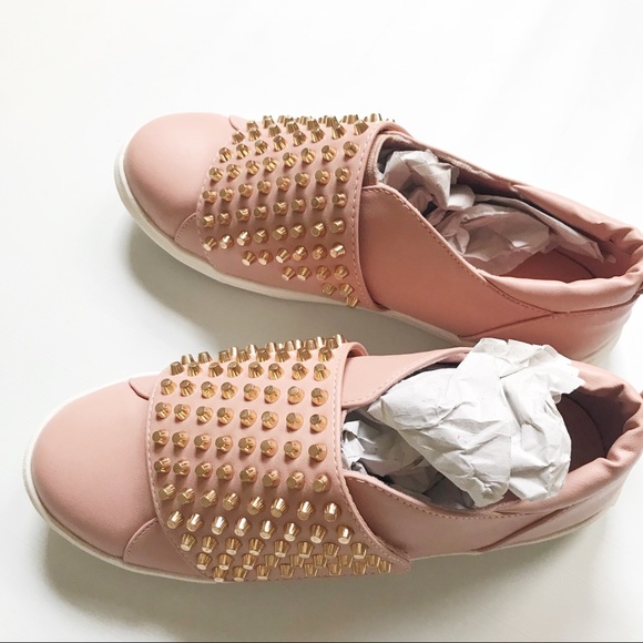 Liliana Dusty Pink Stud Sneakers - Picture 5 of 8